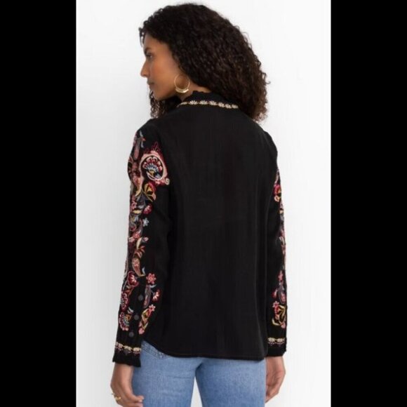 NWT Johnny Was Simone Blouse Embroidered Bohemian Size Small - Picture 4 of 15